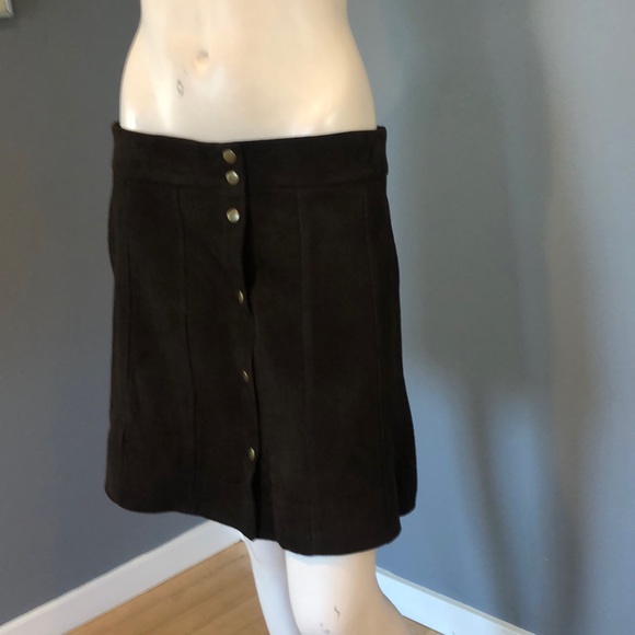 NWOT FRAME Dark  Brown Suede Leather Skirt SZ 29 - Picture 4 of 16